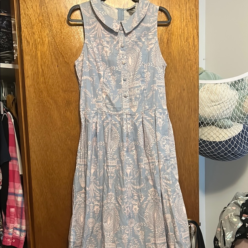 Retrolicious Blue and Pink Midi Dress